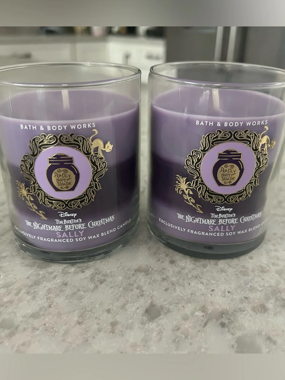 “New” Set of 2 Bath & Body Works 'Sally' The Nightmare Before Christmas Candles